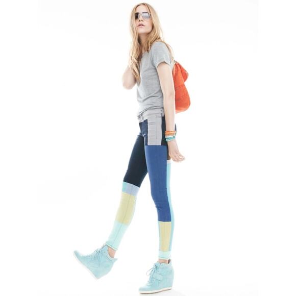 J BRAND Super Skinny Slick Color Block Jeans, Size 26 - Picture 4 of 13